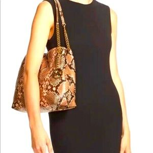 Michael Kors Women's Jet Set Python-embossed Chain Bag